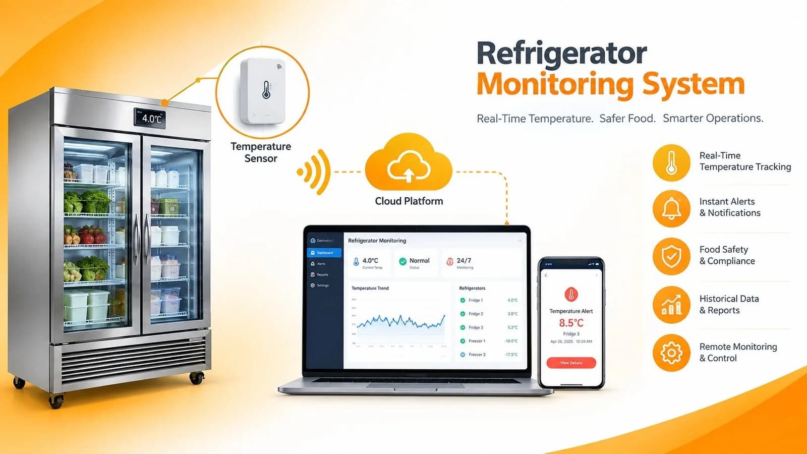 Refrigerator Monitoring System in KSA: Smart, Reliable & Continuous Temperature Protection