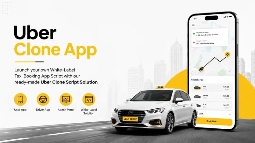 Uber Clone Script | White-Label Taxi Booking App | Taxi App