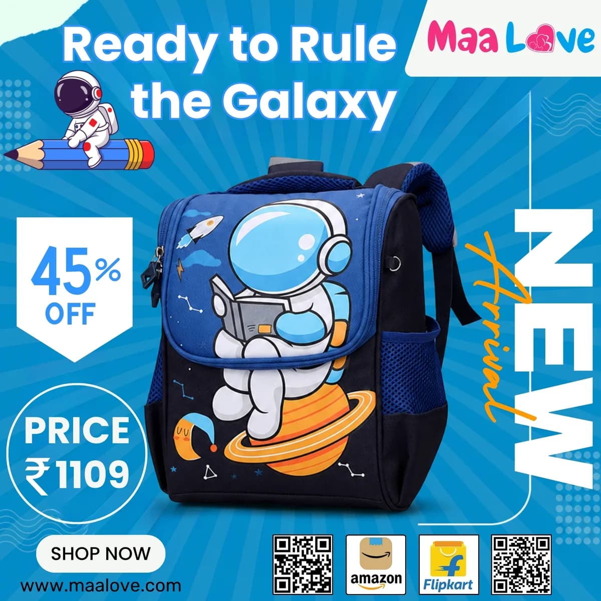 MaaLove Astronaut Kids Backpack – Space Adventure School Bag 🚀