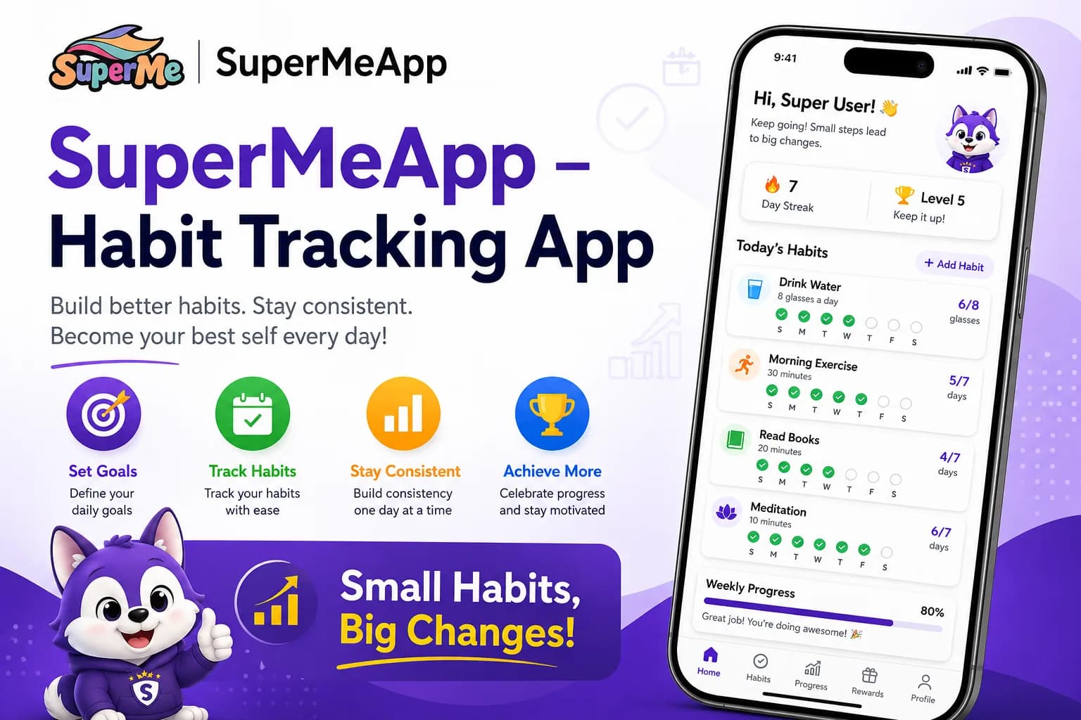 SuperMeApp – Habit Tracking App | Build Better Habits