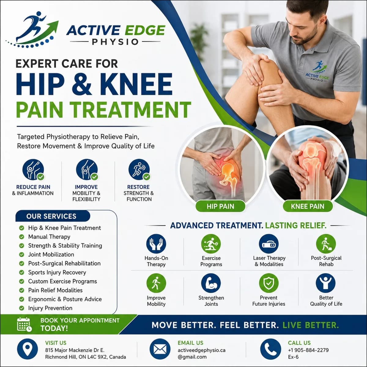 Hip and Knee Pain Treatment Richmond Hill - Active Edge Physio