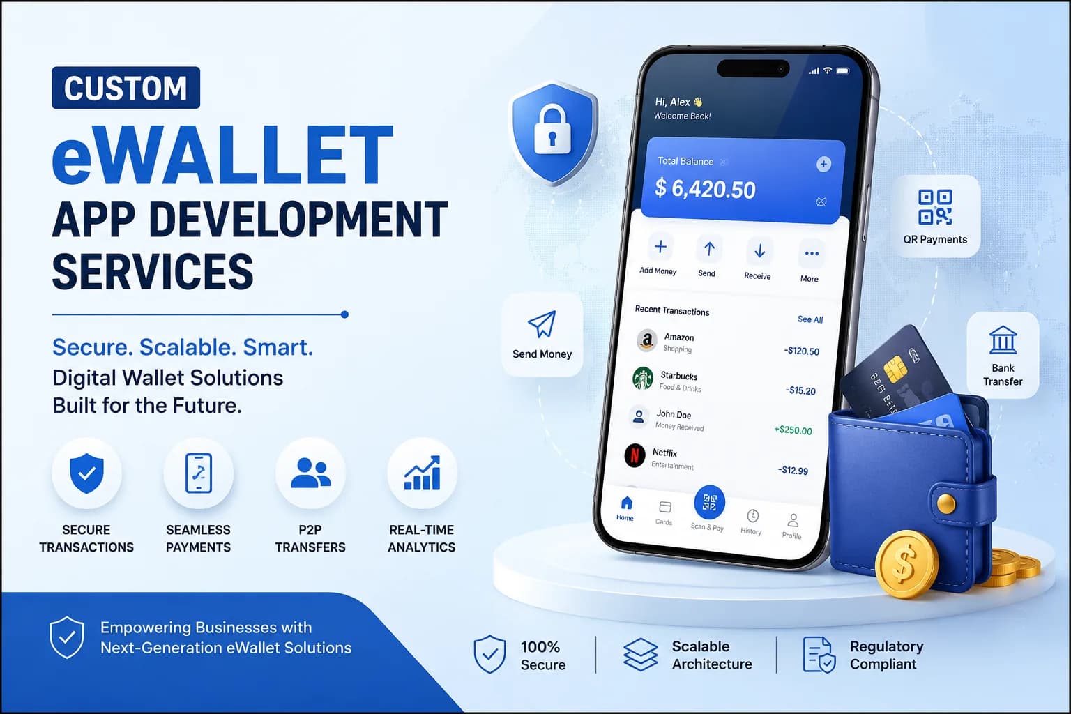 Custom eWallet App Development Services for FinTech Startups & Enterprises