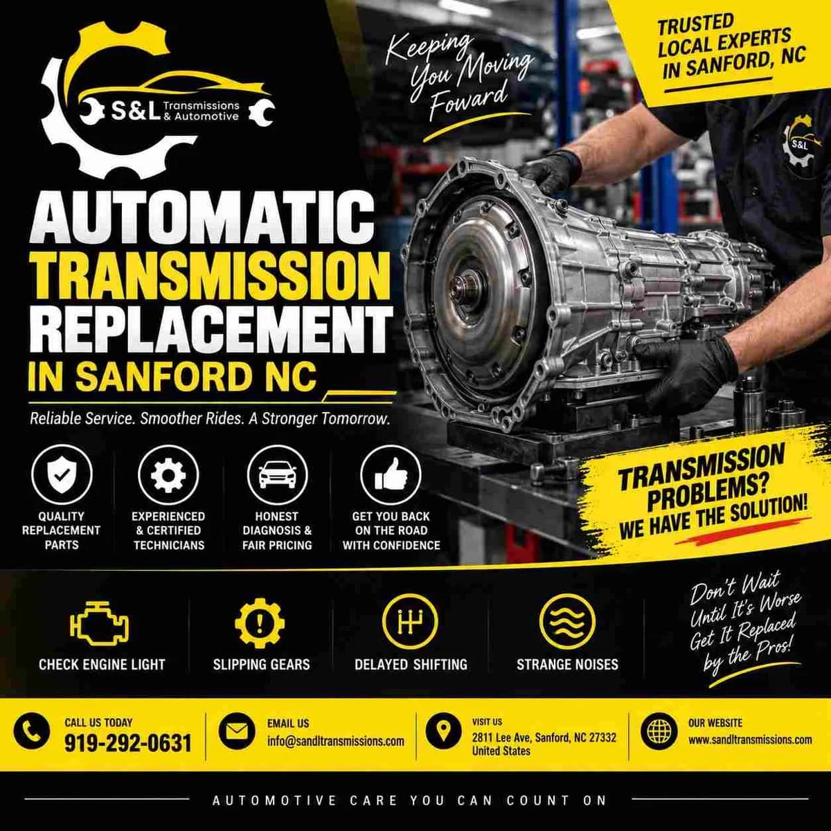 Quality Automatic Transmission Replacement Near Sanford, NC
