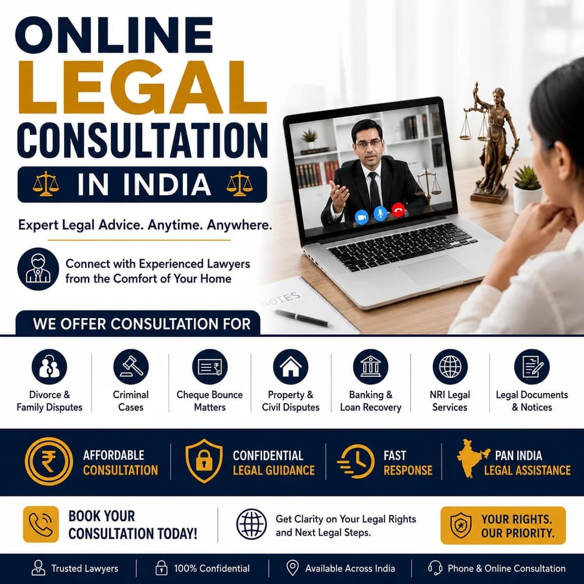 Online Legal Consultation in India – Expert Legal Help at Affordable Fees