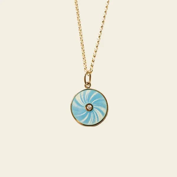 Diamond Guilloché Pendant – Luxury Fine Jewelry from Dallas