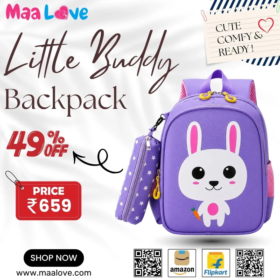 🐰 Little Bunny Backpack for Kids | Cute & Comfortable School Bag
