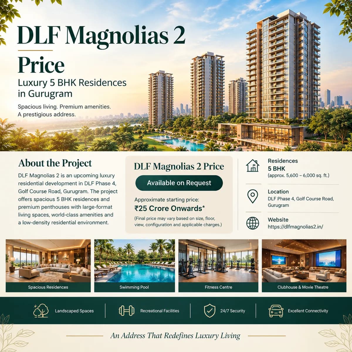 DLF Magnolias 2 Price – Luxury 5 BHK Residences in Gurugram
