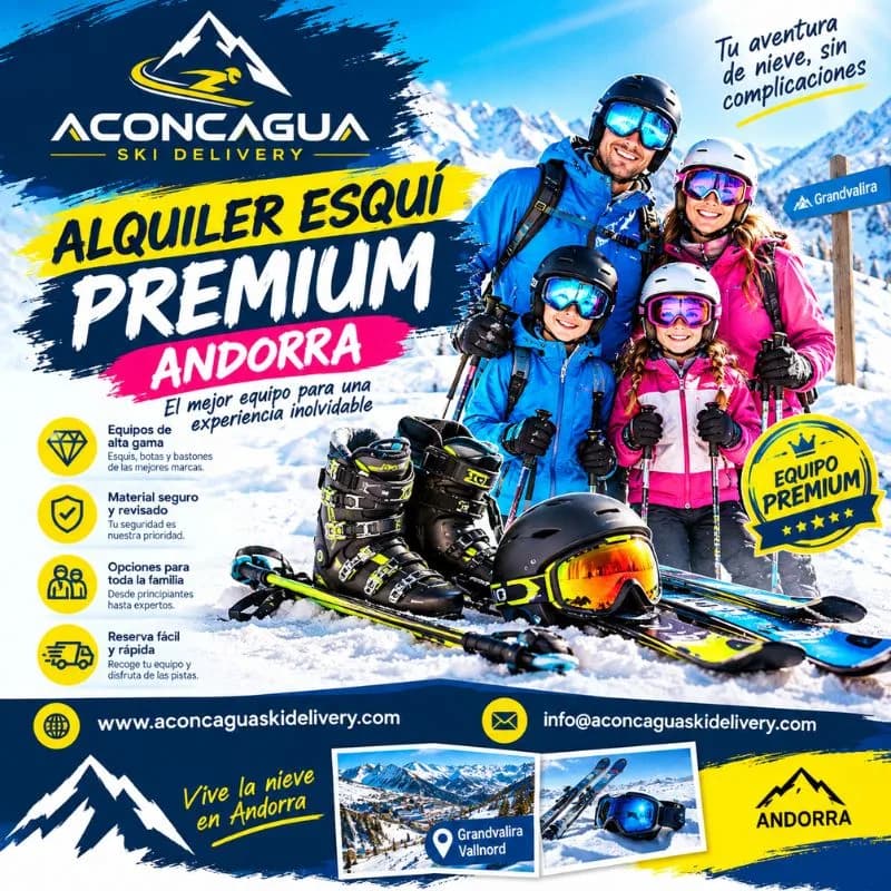 Material de alta gama con alquiler esquí premium Andorra