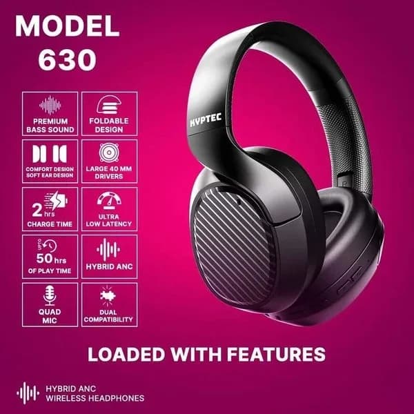 Kyptec LifeStyle® 630 Hybrid ANC Headphones – Powerful 40mm Audio for Music Lovers & Entertainment