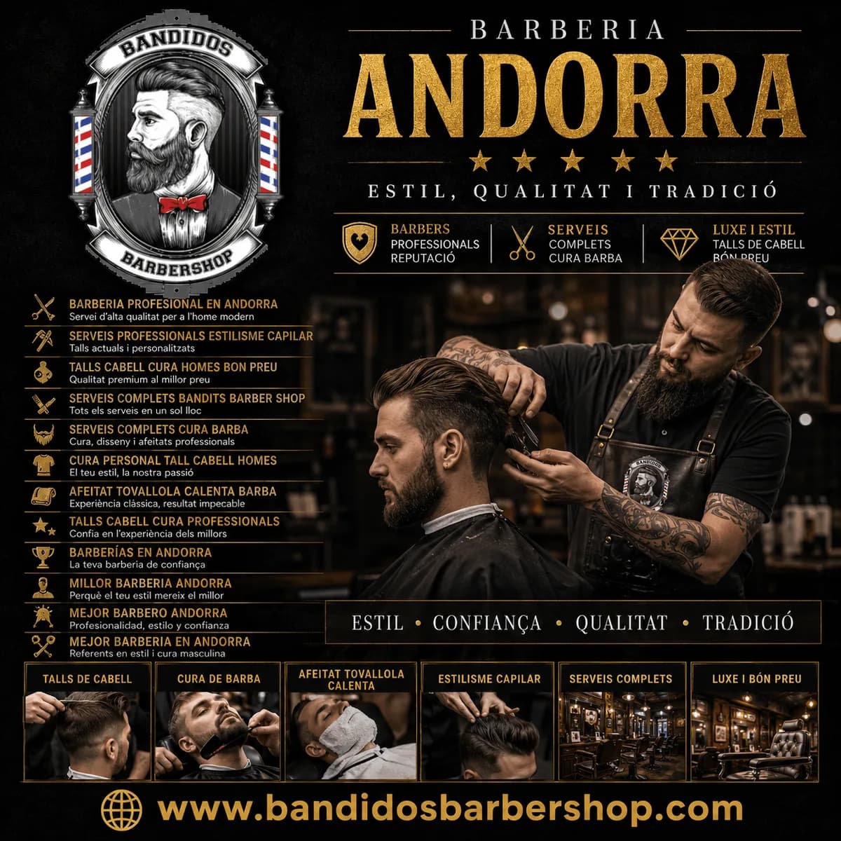 Serveis Complets Bandits Barber Shop Andorra per a homes exigents