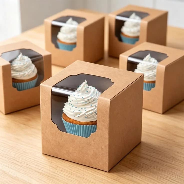 Charming Kraft Cupcake Boxes Keep Bakery Treats Fresh