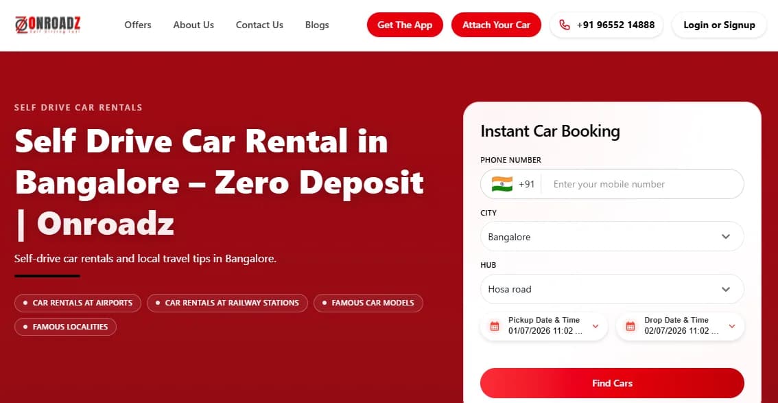 Self Drive Car Rental near Kengeri Railway Station | Onroadz