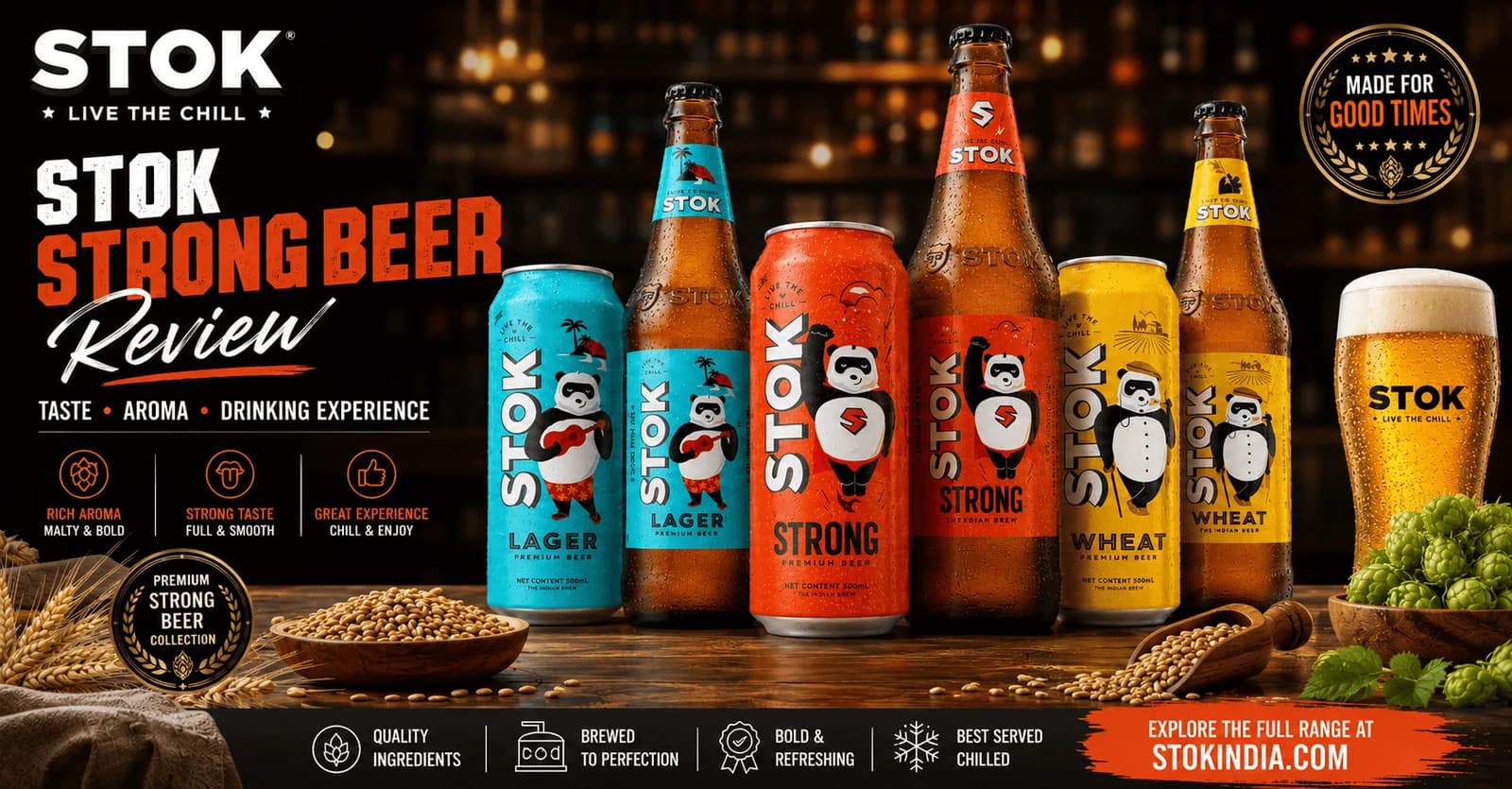 STOK Strong Beer India – Bold Strong Lager for Chilled Moments