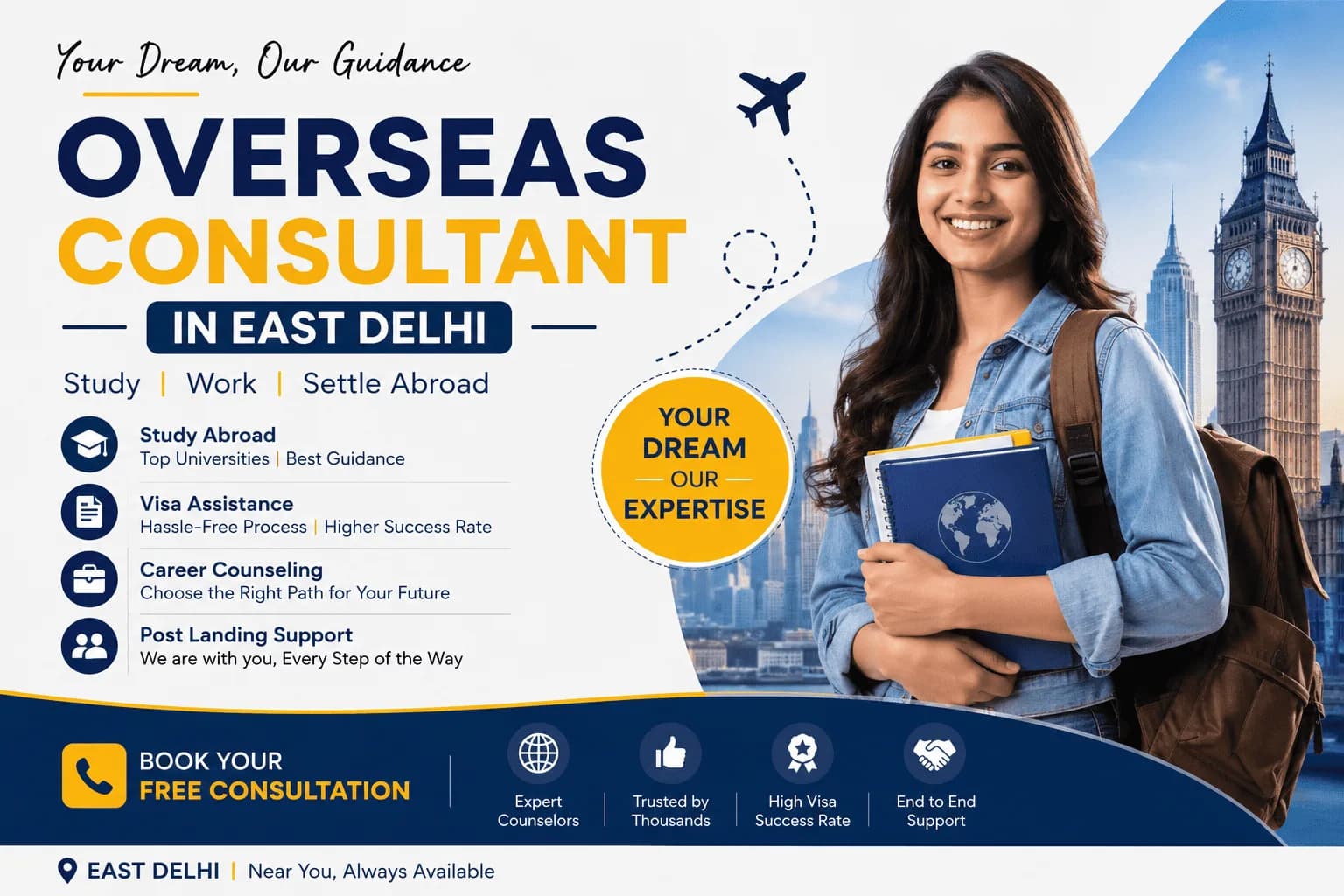 Overseas Consultant in East Delhi – Start Your Journey Today