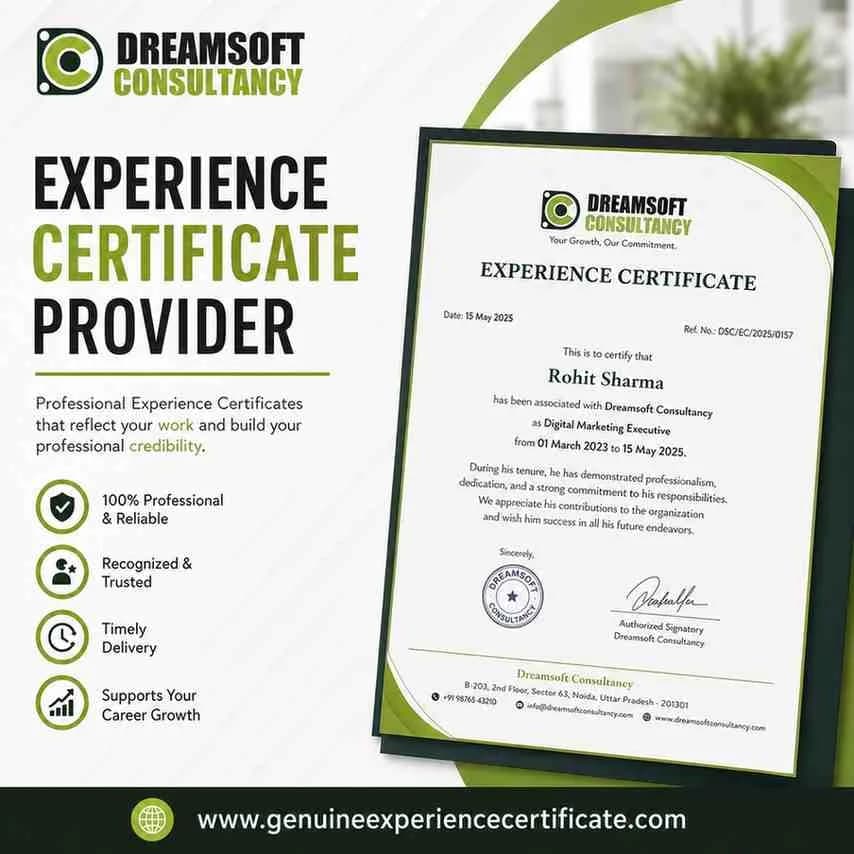 Title: Professional Experience Certificate in Delhi | Get Support