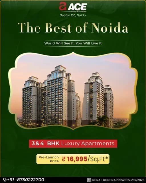 ACE Arte – Exclusive Sector 150 Noida Homes Starting ₹16,995/Sq.Ft. 