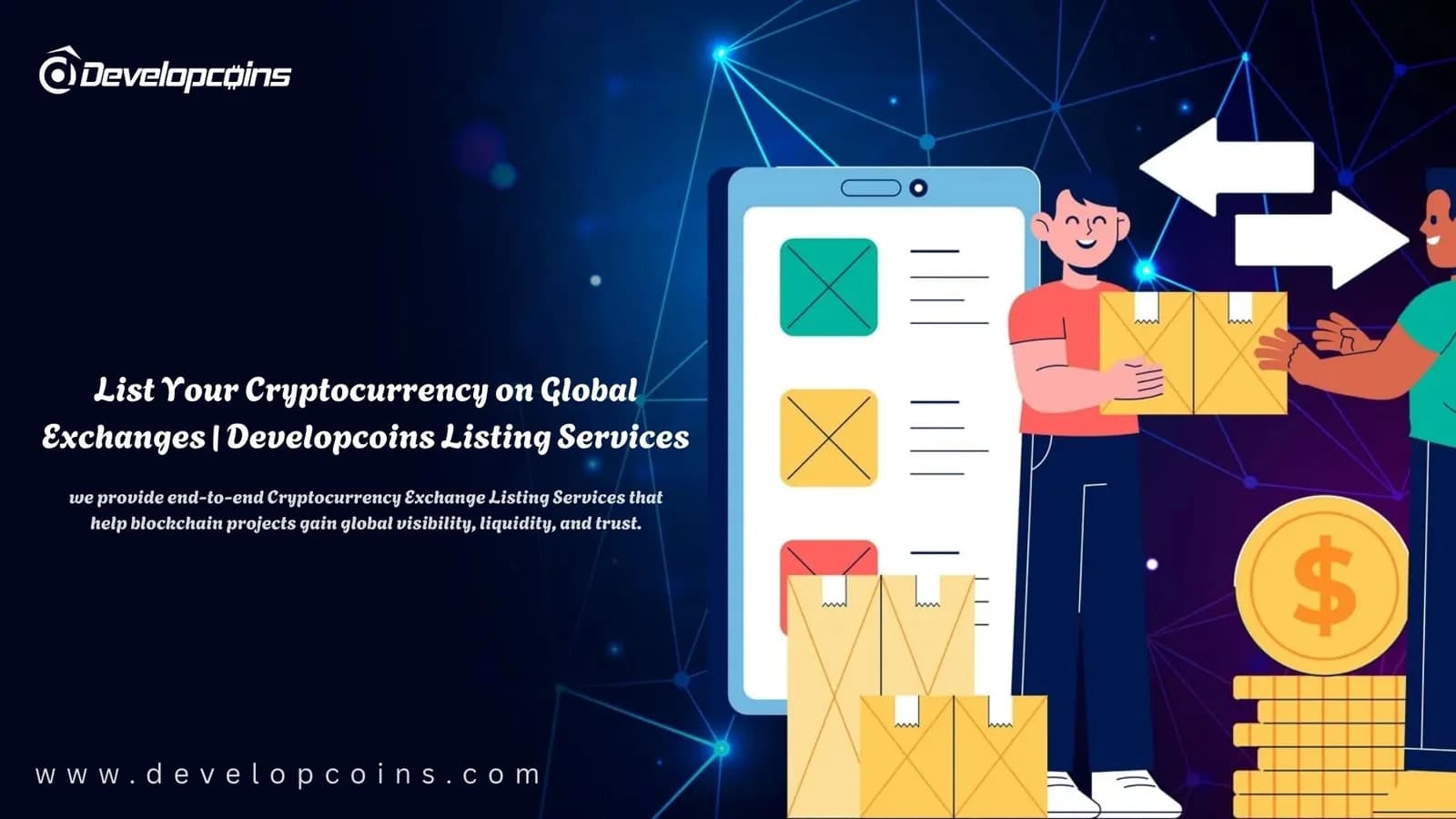 List Your Cryptocurrency on Global Exchanges | Developcoins Listing Services