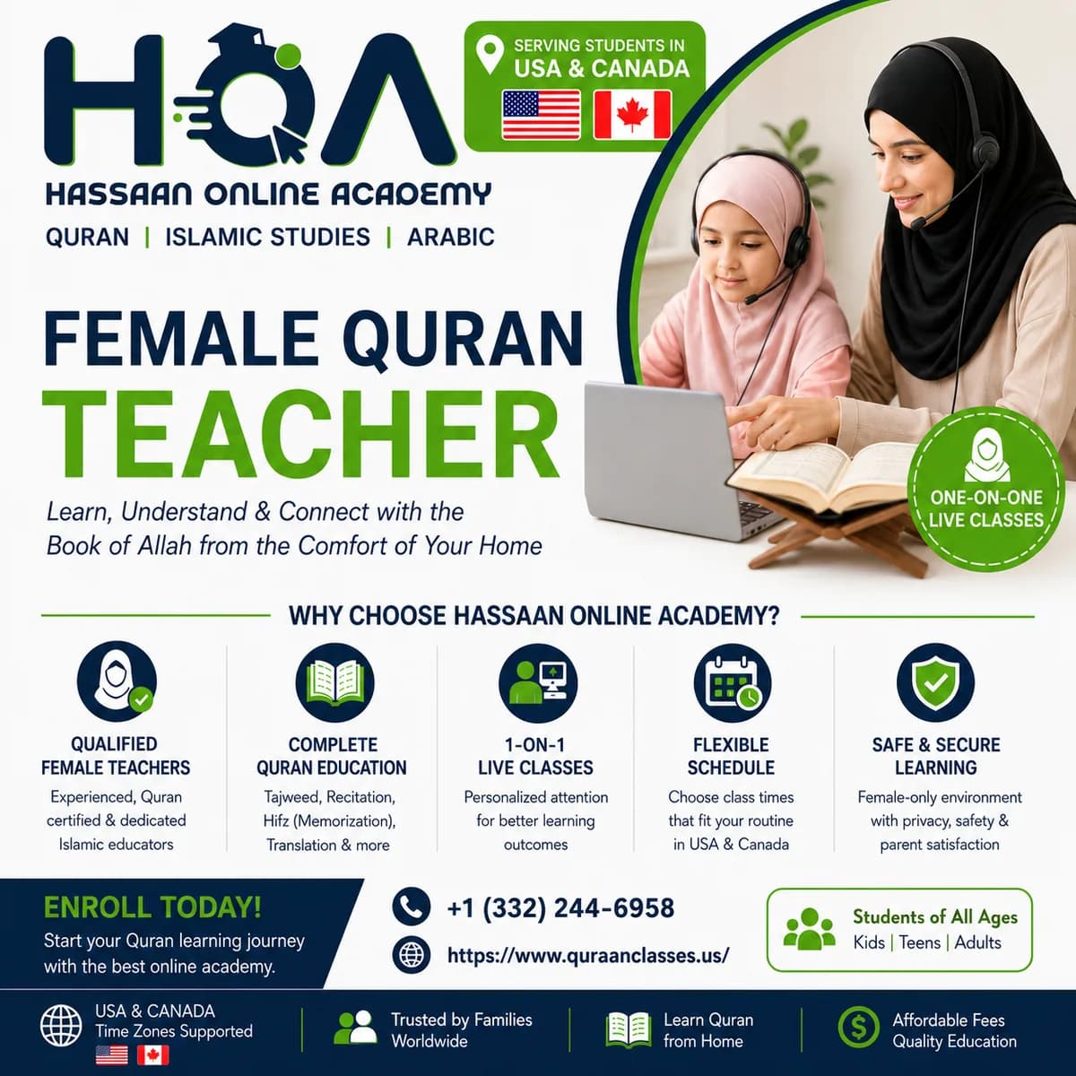 Professional Female Quran Teacher in USA for Comfortable Learning