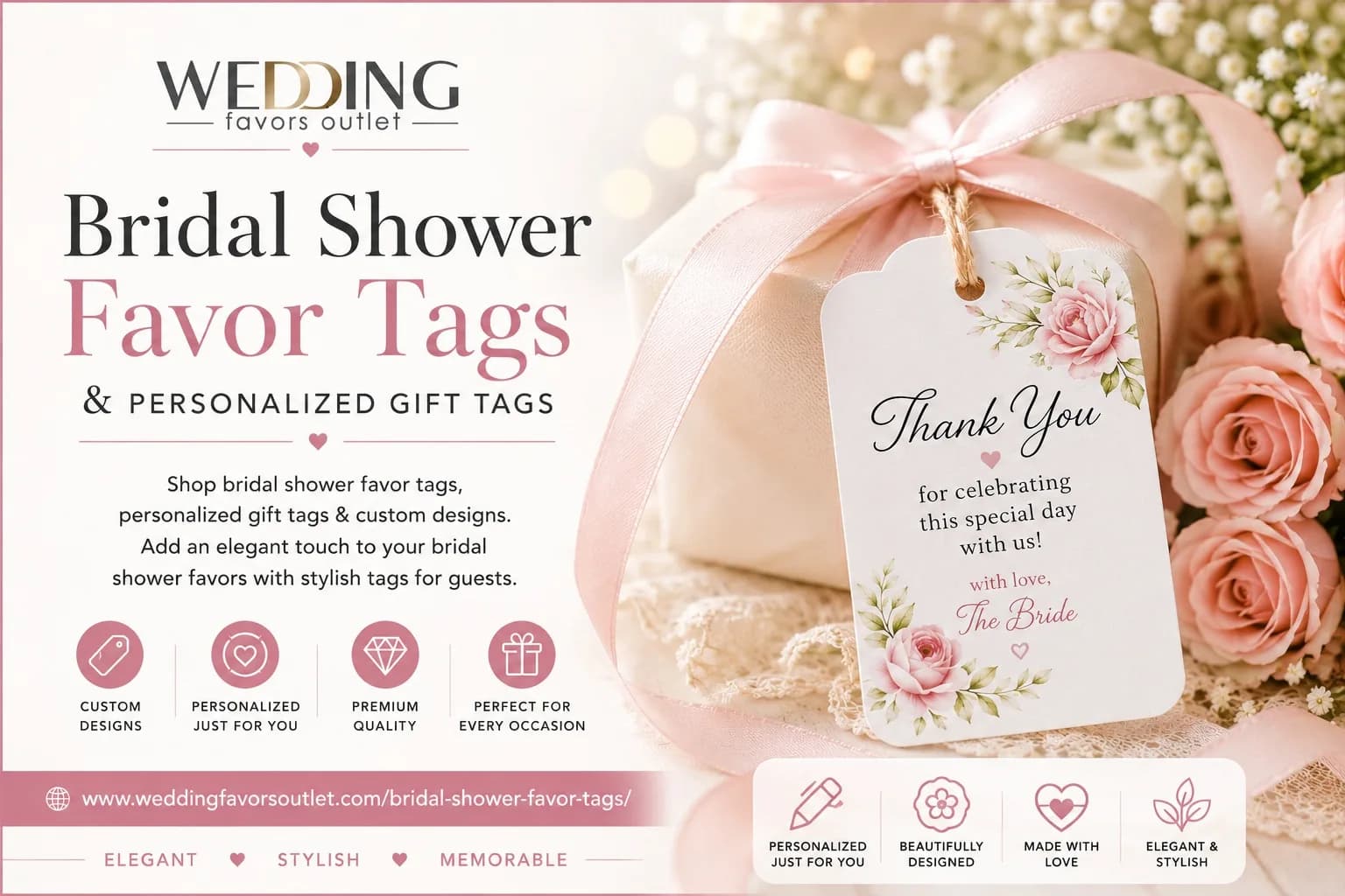 Bridal Shower Favor Tags & Personalized Gift Tags