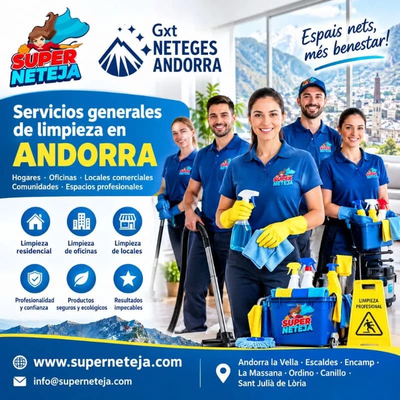 Servicios generales de limpieza en Andorra con calidad y profesionalidad