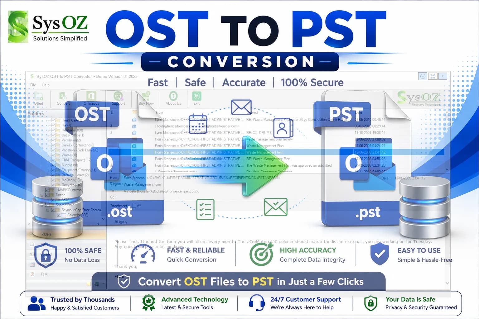 SysOZ OST to PST Converter Software