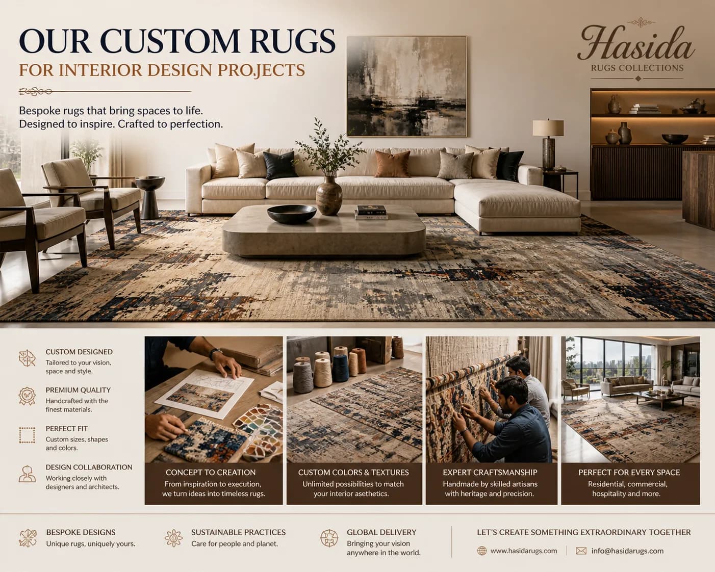 Need Custom Rugs for Interior Design Projects? Hasida Rugs Collections Has You Covered