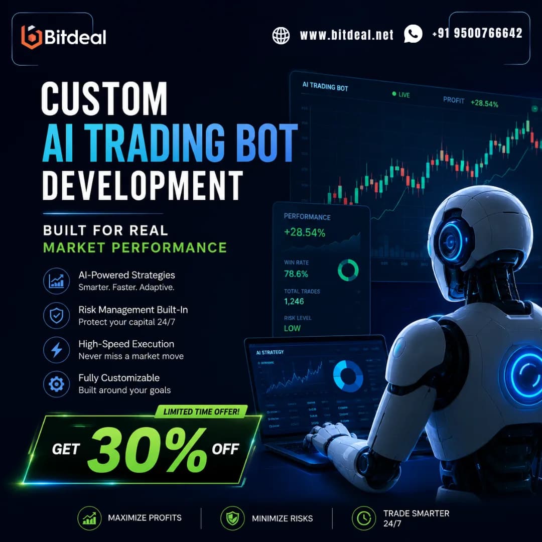 Custom AI Trading Bot Development – Built for Real Market Performance | Get 30% OFF 