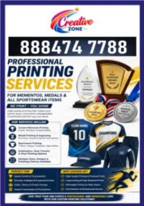 Sportswear Printing | Meda Printing | Award Memento | Creative Zone | 438