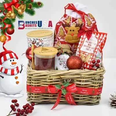 Send Festive Christmas Gifts and Hampers to USA with BunchesBasketsUSA.com