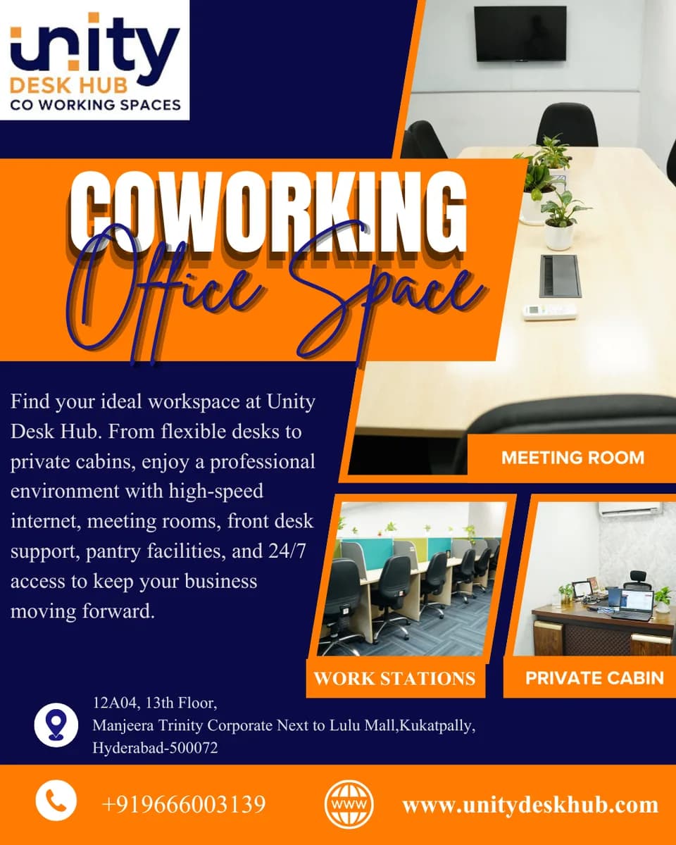 Unity Desk Hub - Flexible Coworking Spaces Hyderabad 