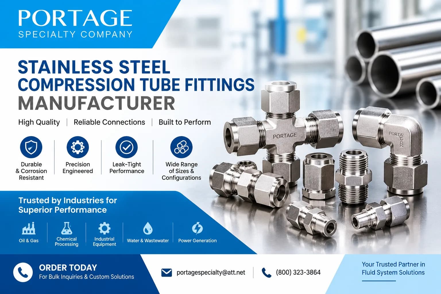 Buy Stainless Steel Tube Fittings Online from Portage Specialty