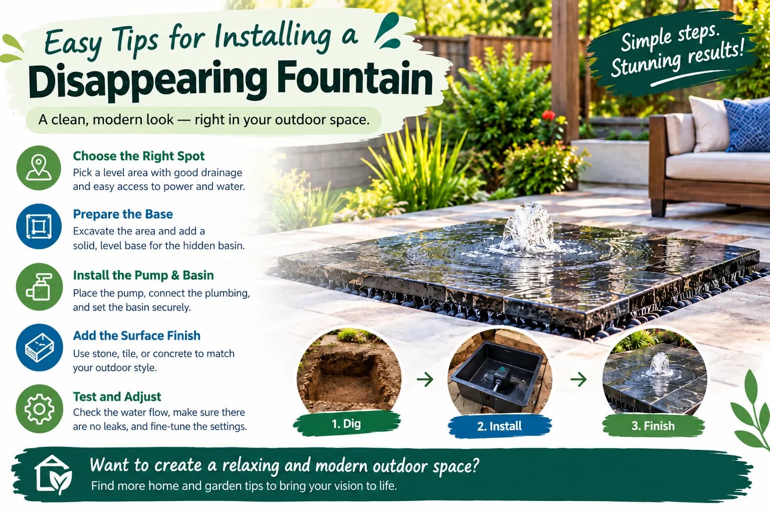 Easy Tips for Installing a Disappearing Fountain