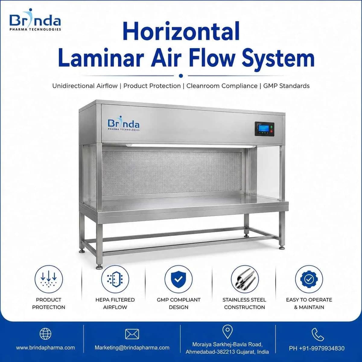 Horizontal Laminar Air Flow System Supplier | Brinda Pharma