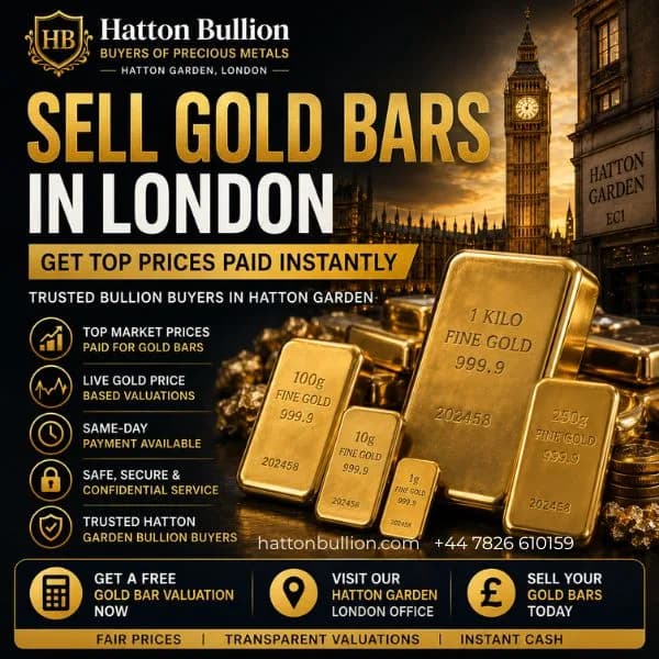 Sell Gold Bars in London - Get Top Prices Paid Instantly