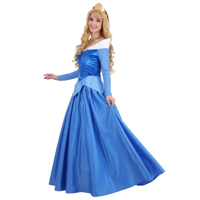Sleeping Beauty Aurora Blue Dress Women Halloween Costume
