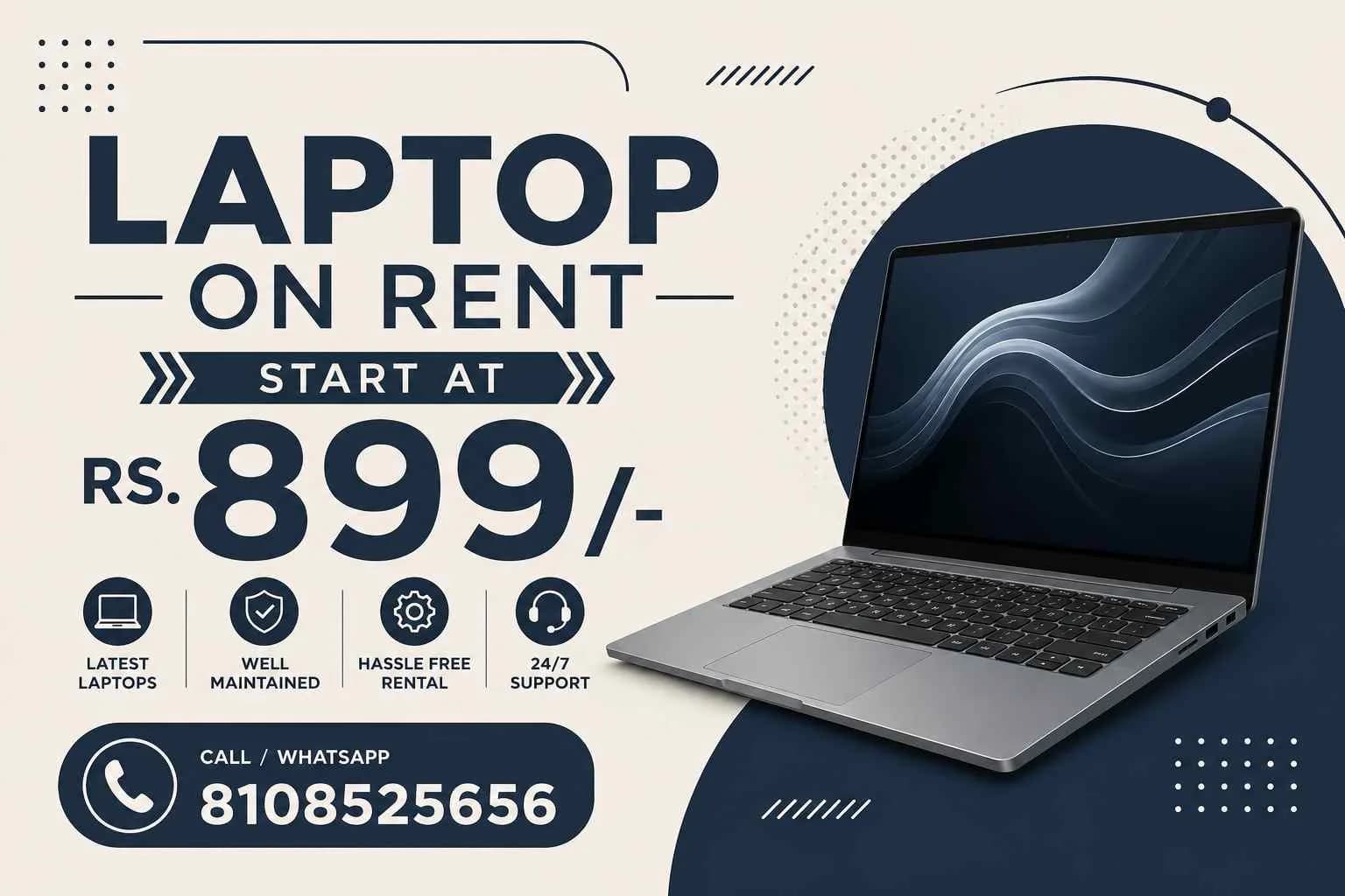 laptop on rent at Rs 899/- Mumbai, Vashi, Belapur, Navimumbai
