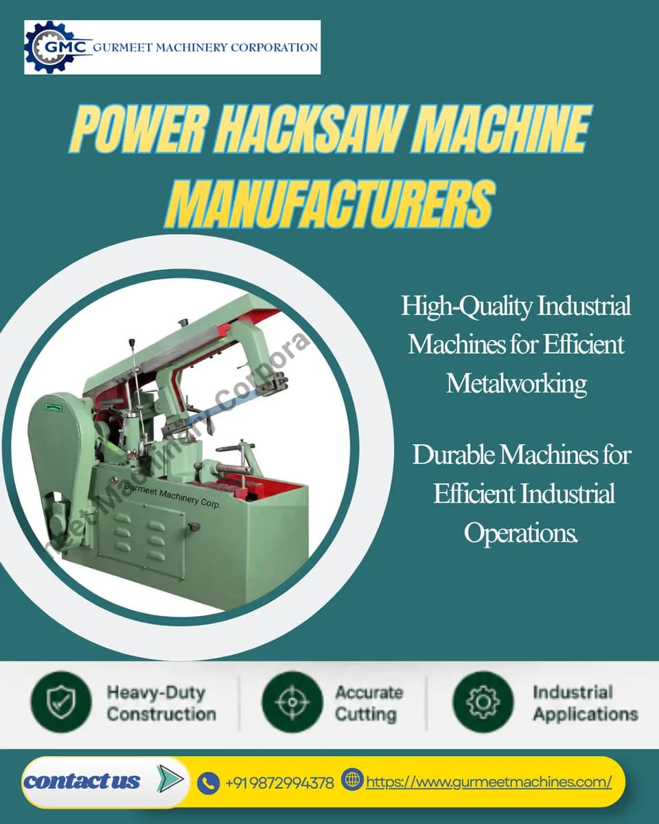 Power Hacksaw Machine Manufacturers