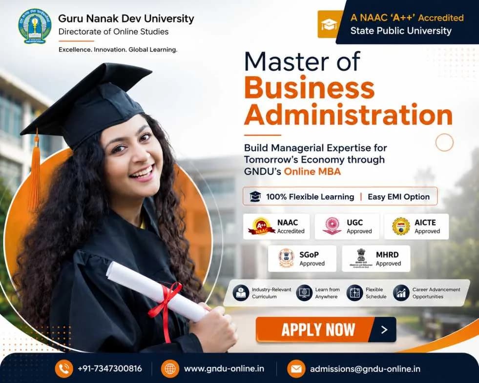 🎓 Online MBA Degree – Guru Nanak Dev University