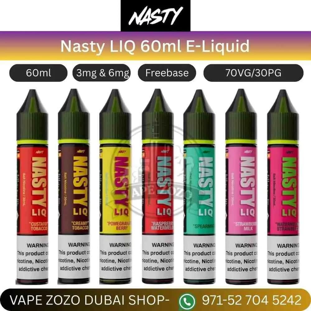 Buy Nasty LIQ 60ml Freebase E-Liquid Online in Dubai – Best Flavours Available