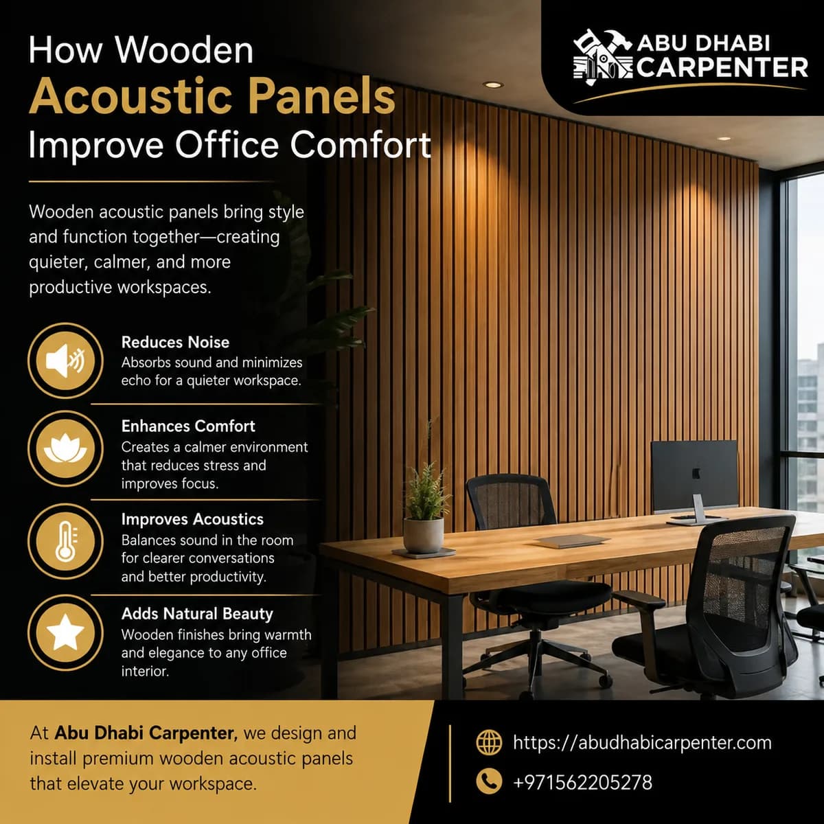 How Wooden Acoustic Panels Improve Office Comfort