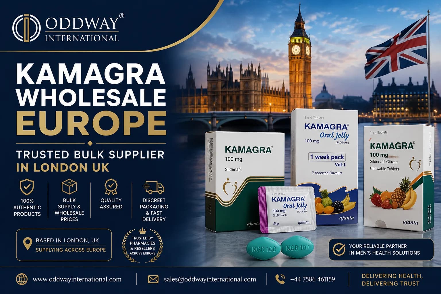 Kamagra Wholesale Europe for UK and USA Pharmaceutical Buyers - Oddway