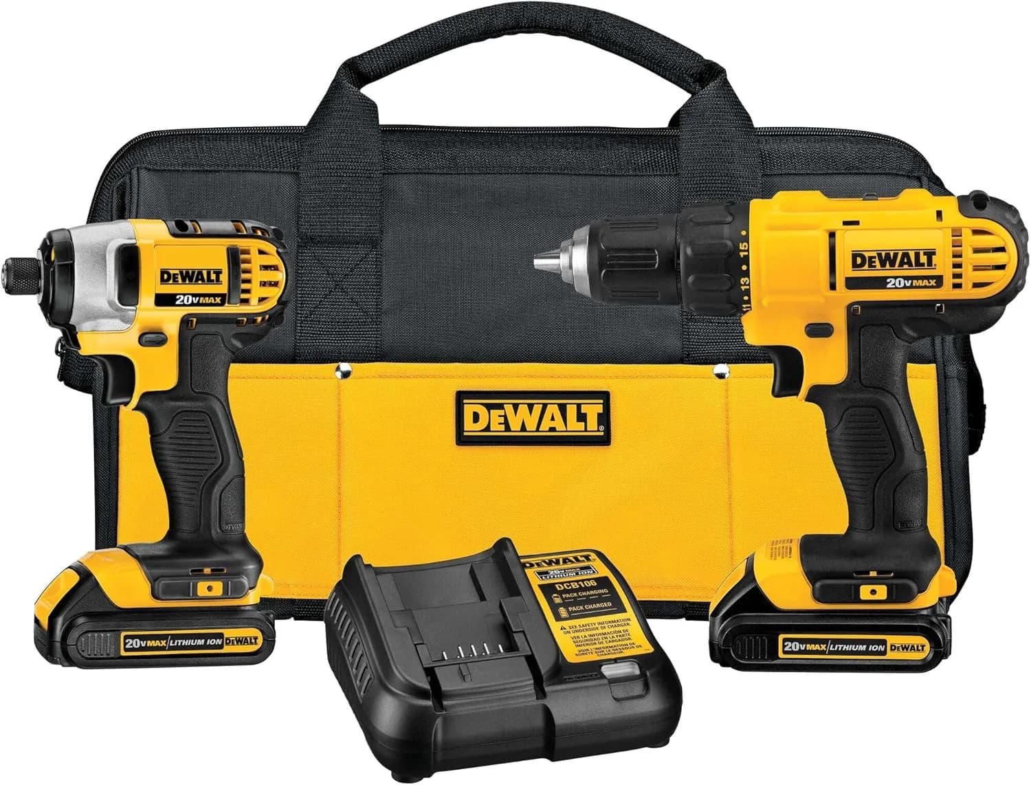 DEWALT 20V MAX Cordless Drill and Impact Driver, Power Tool Combo Kit 