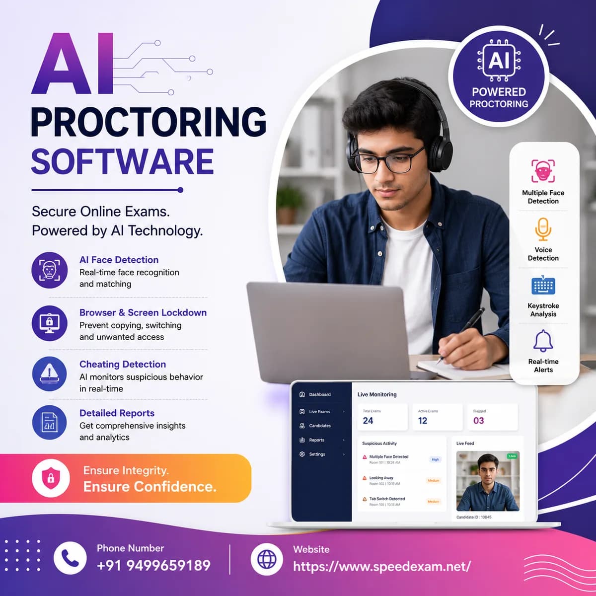 AI Proctoring Software for Safe & Secure Online Exams 