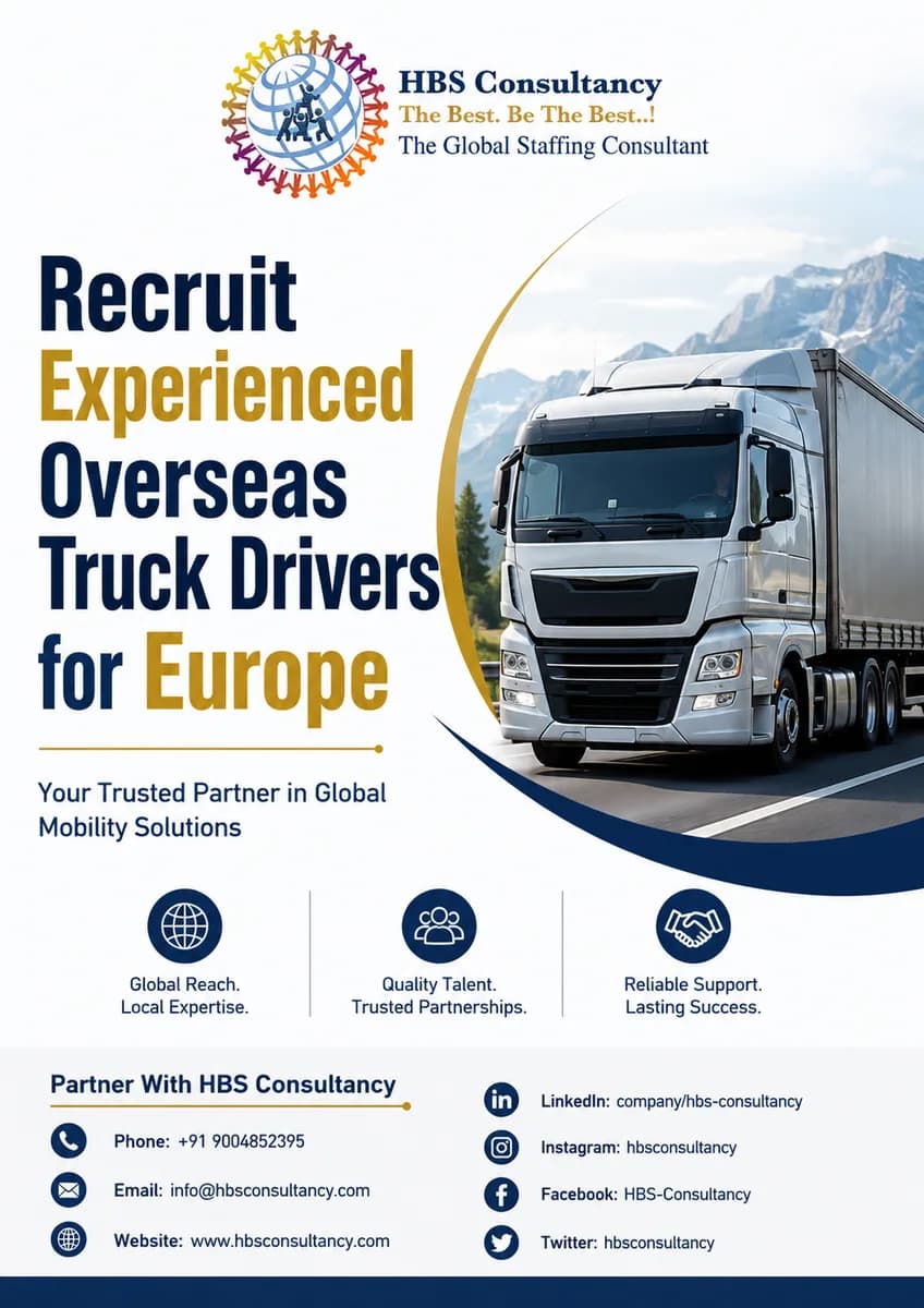 Recruit Experienced Overseas Truck Drivers for Europe