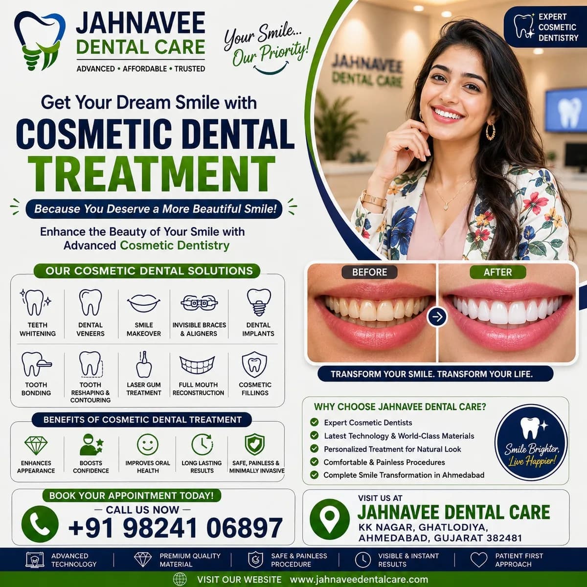 Cosmetic Dental Treatment in Ahmadabad | Jahnavee Dental Care