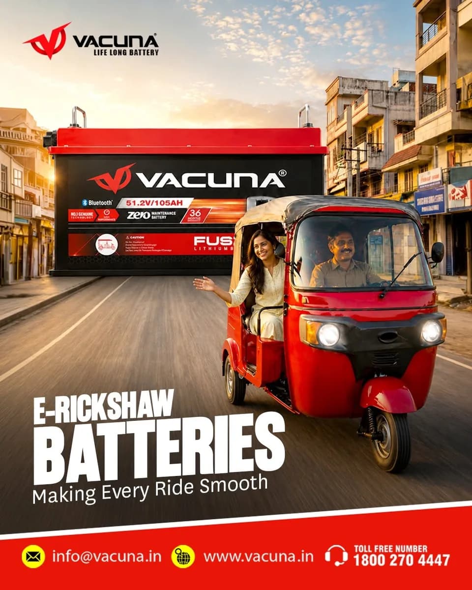 Vacuna Battery – Reliable Lithium Battery for E Rickshaw