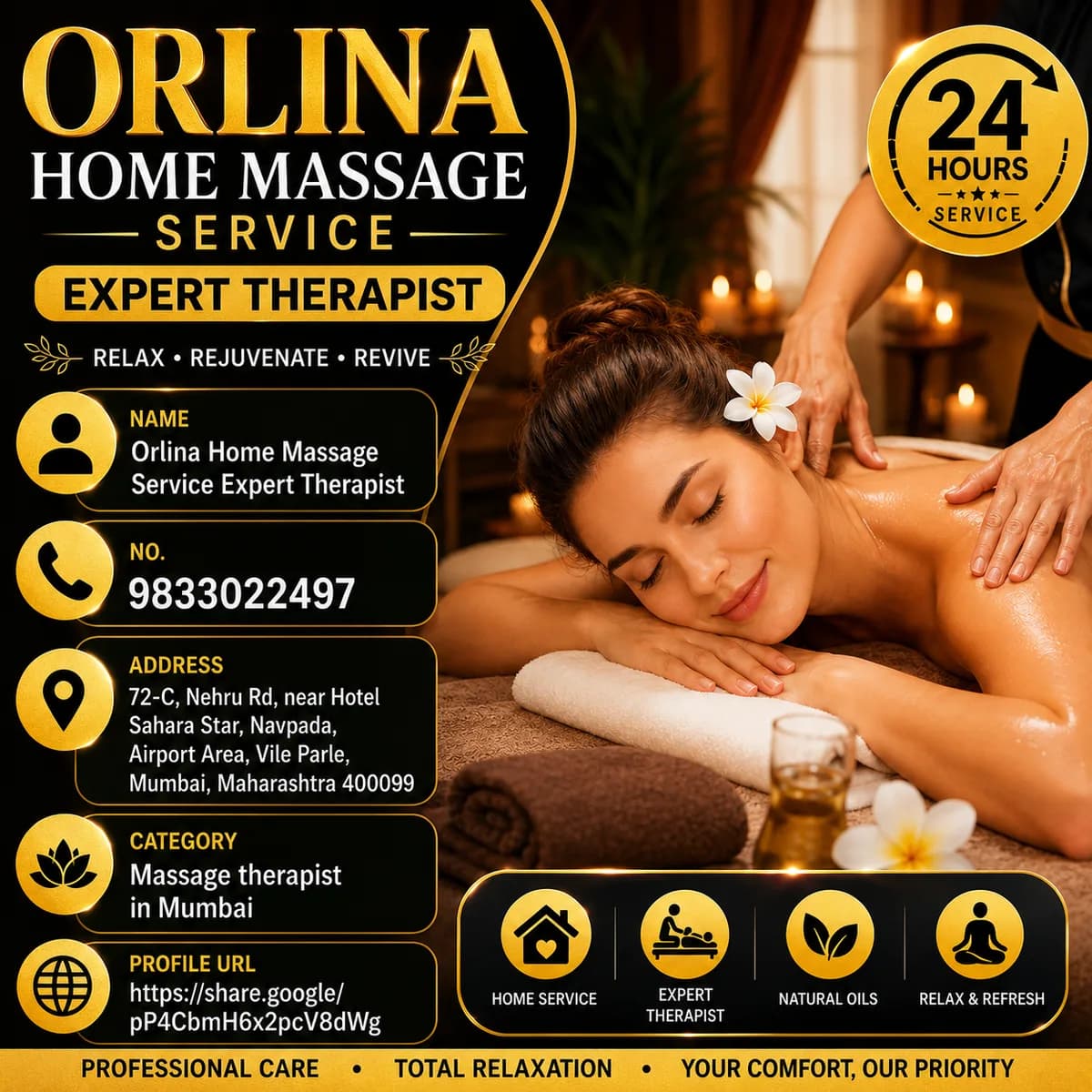 Orlina Home Massage Service Expert Therapist	