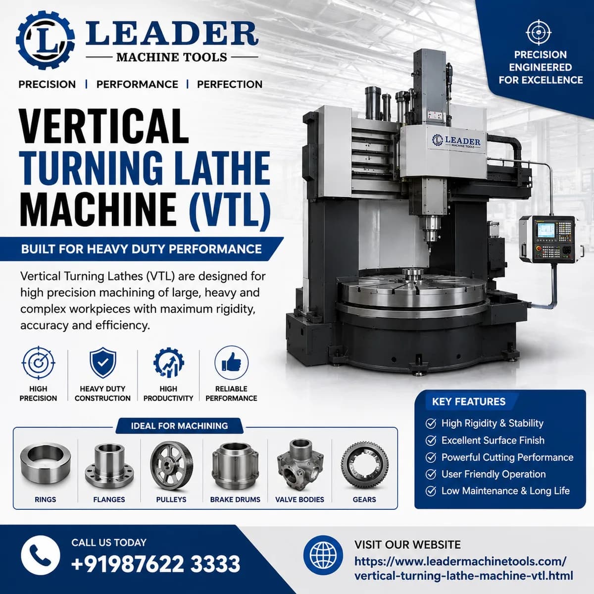 Vertical Turning Lathe Machine (VTL) Manufacturers in India