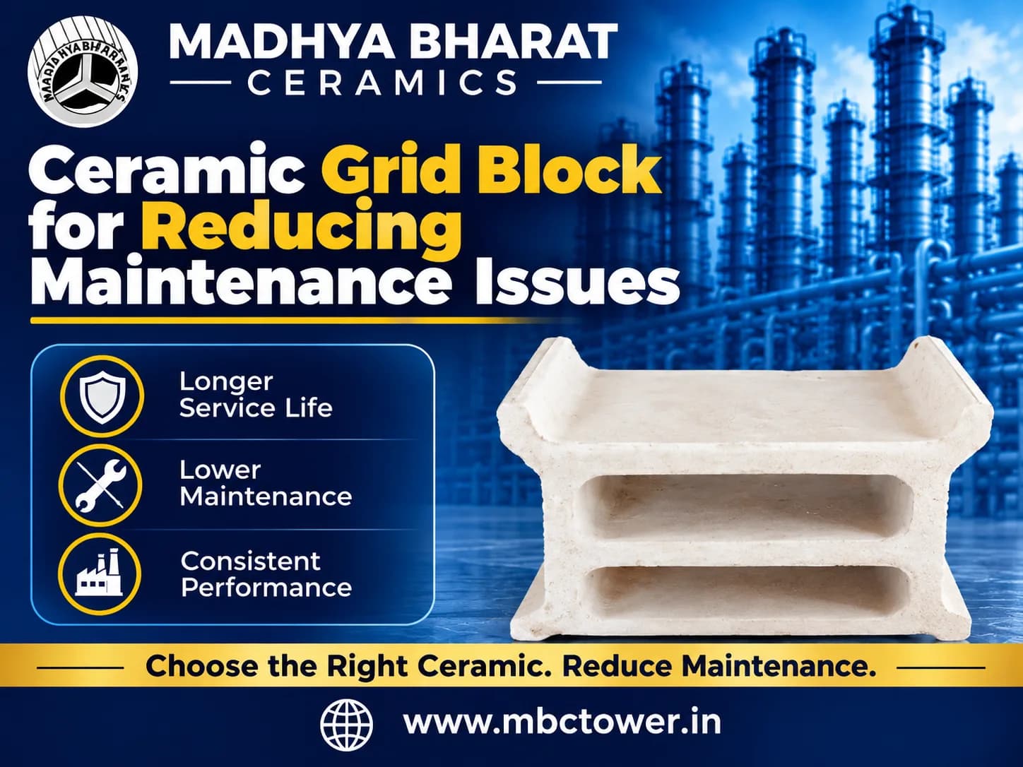 Ceramic Grid Blocks for Lower Maintenance in Process Towers