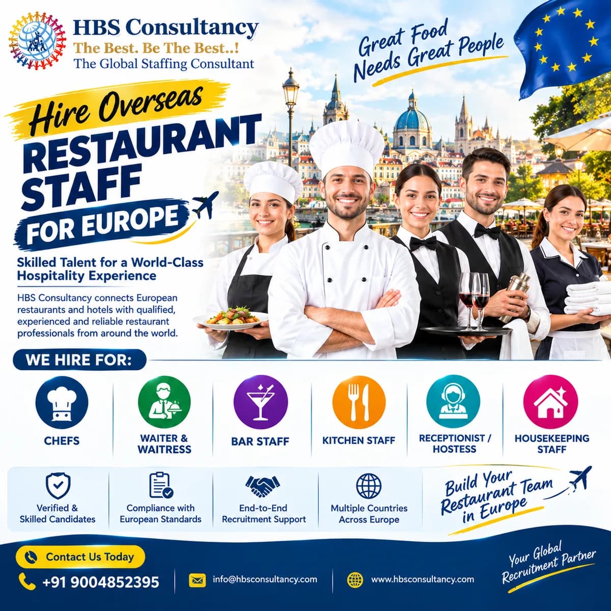 Hire Skilled Overseas Restaurant Staff Across Europe